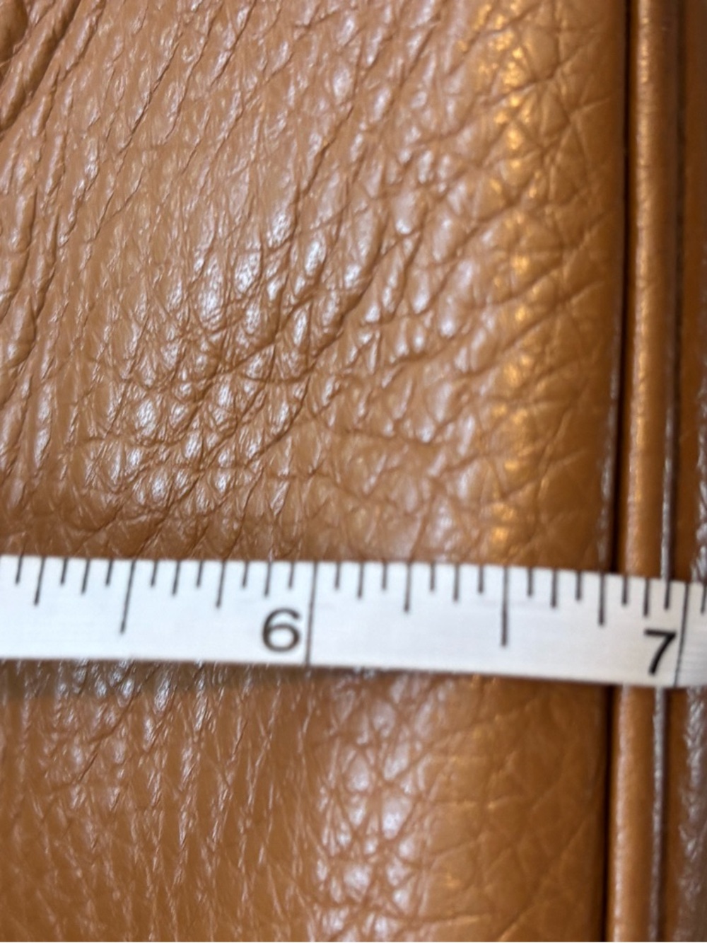 DKNY Tan Pebbled Leather Crossbody with Chain-Detail Strap - Picture 10 of 10
